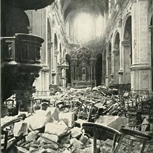 The Damage Done to Cambrai Cathedral, (1919). Creator: Unknown