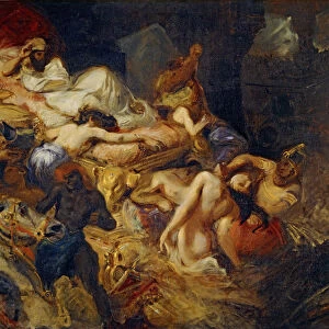 Death of Sardanapalus (Studiy). Artist: Delacroix, Eugene (1798-1863)