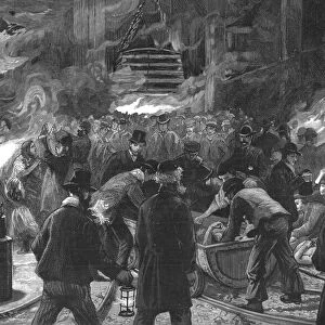 The Disastrous Colliery Explosion at Llanerch, Monmouthshire; The Midnight Shift waiting... 1890. Creator: Unknown