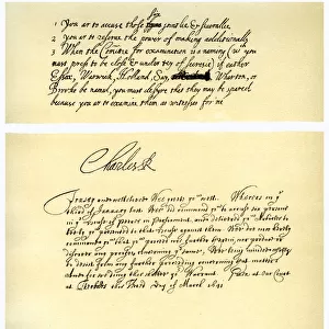 Documents signed by Charles I, c1641. Artist: King Charles I