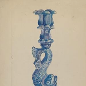Dolphin Candlestick, c. 1936. Creator: Ella Josephine Sterling