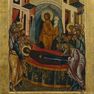 The Dormition of the Virgin, 1497. Artist: Russian icon