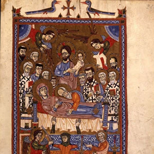 The Dormition of the Virgin (Manuscript illumination from the Matenadaran Gospel), 14th century