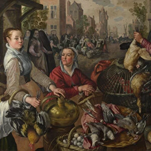 The Four Elements: Air. A Poultry Market with the Prodigal Son in the Background, 1569. Artist: Beuckelaer, Joachim (ca. 1533-1574)
