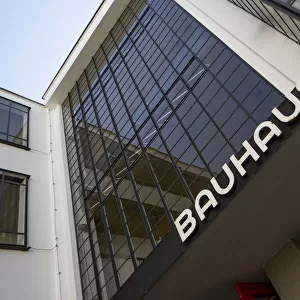 Entrance to assembly hall. Bauhaus building, Dessau, Germany, 2018. Artist: Alan John Ainsworth