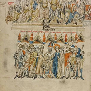 Family of Berthold IV of Merania. The Marriage of Hedwig and Heinrich, 1353. Artist: Court workshop of Duke Ludwig I of Liegnitz (active 1350-1398)