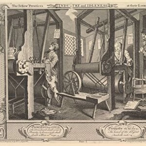 The Fellow Prentices at their Looms: Industry and Idleness, plate 1, September 30, 1747