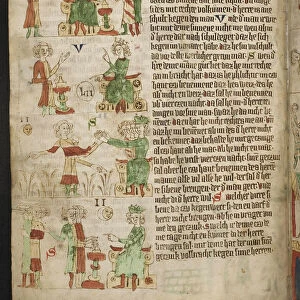 Feudal Law. Fom the Heidelberg Sachsenspiegel, 14th century. Artist: Eike von Repgow (1180 / 90-after 1233)