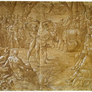 The Fight between Entellus of Sicily and Dares of Troy, c1544. Artist: Luca Penni