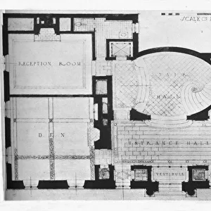 First floor plan, house of Mrs William Hayward, New York, 1922