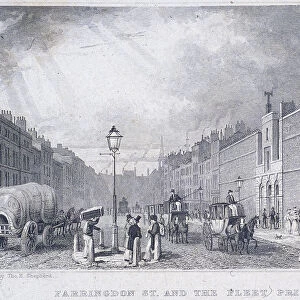 Fleet Prison, Farringdon Street, London, 1829. Artist: J Henshall