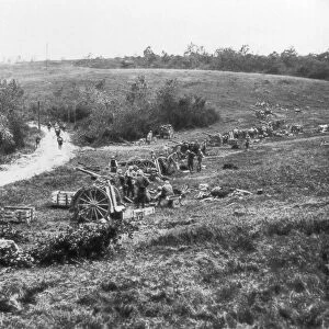 French 75th artillery battery, Aisne, France, 18 July 1918