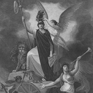 Frontispiece - Britannia holding the Trident of Neptune, surmounted by the Cap of Liberty and crown
