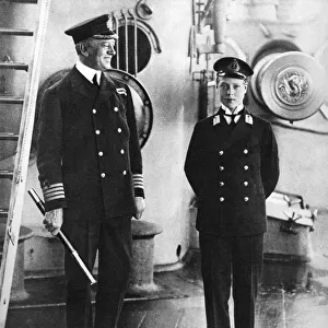 The future King Edward VIII as a midshipman in HMS Hindustan, c1910