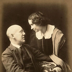Fyodor Sologub, Russian poet, with his wife Anastasia, early 20th century. Artist: Mikhail Leshchinsky
