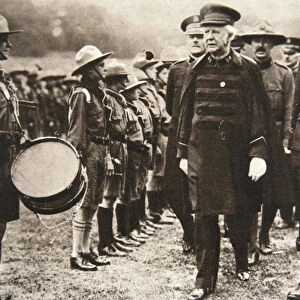 General Bramwell Booth inspecting boy scouts, London, 1925. Artist:s and G