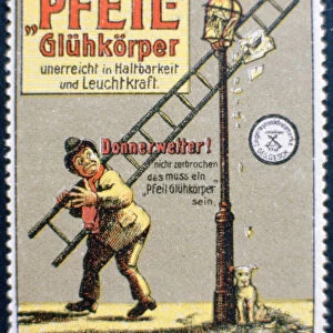German gas mantle advertising label
