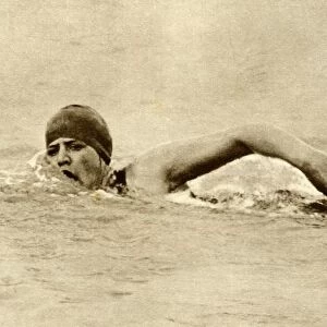 Gertrude Ederle, first woman to swim the Channel, 1926, (1935). Creator: Unknown