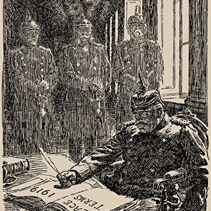 Ghosts at Versailles. Punch, 7 May 1919, 1919. Creator: Partridge