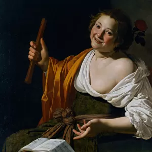 Girl with a flute, c. 1630. Artist: Bijlert (Bylert), Jan, van (1598-1671)