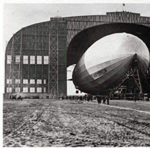 Graf Zeppelin attached to the mobile anchor mast, Lakehurst, New Jersey, USA, 1930, (1933)