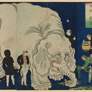 The Great Elephant from a Foreign Land (Ikoku watari dai zo no zu), 1863