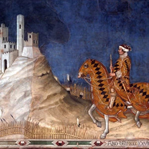 Guidoriccio da Fogliano, 1328. Artist: Martini, Simone, di (1280 / 85-1344)