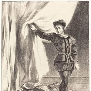 Hamlet and the Body of Polonius (Act III, Scene IV), 1835. Creator: Eugene Delacroix
