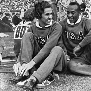 Helen Stephens and Jesse Owens, American athletes, Berlin Olympics, 1936