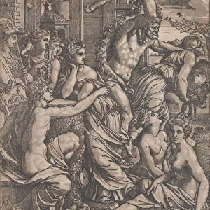 Hercules chasing Avarice from the Temple of the Muses, ca. 1520-27. Creator: Ugo da Carpi