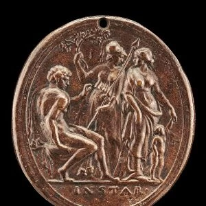 Hercules between Minerva and Venus. Creator: Valerio Belli
