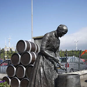 Herring Girl statue, Stornoway harbour, Isle of Lewis, Outer Hebrides, Scotland, 2009