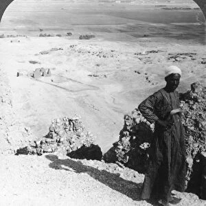 From the high cliffs at Der-el-Bahri across the plain to Luxor, Thebes, Egypt, 1905. Artist: Underwood & Underwood