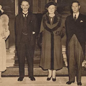 Home Again - the King, the Queen, with Mr. and Mrs. Chamberlain, 1938, (1938)