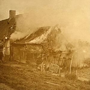 House hit by a shell, c1914-c1918
