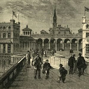 Hungerford Market, from the Bridge, in 1850, (1881). Creator: Unknown