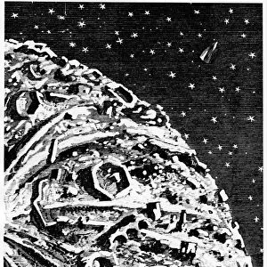 Illustration from De la Terre a la Lune by Jules Verne, 1865