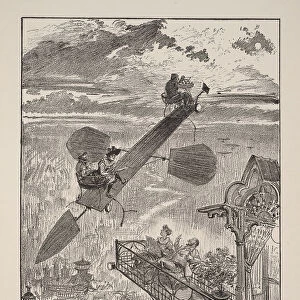 Illustration for Le vingtieme siecle: La vie electrique. Artist: Robida, Albert (1848-1926)