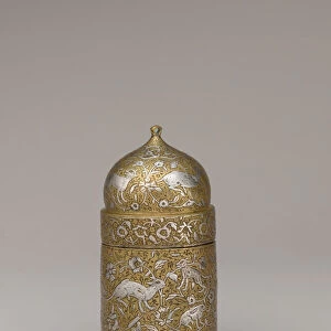 Inkwell with Floral and Animal Imagery, Iran, 16th century. Creator: Unknown