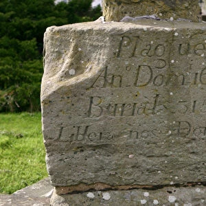 Inscription on the base of a Plague Cross, Ross-on-Wye, Herefordshire