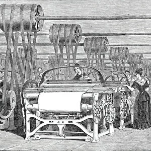 Interior of a Power-Loom factory, 1844. Creator: Unknown
