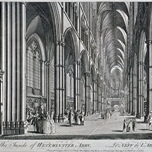 Interior view of Westminster Abbey, London, c1760. Artist: Thomas Bowles