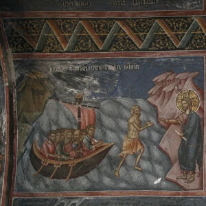 Jesus Walks on Water. Christ Rescuing Peter from Drowning, 14th century. Artist: Anonymous