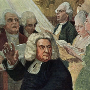 Johann Sebastian Bach at the organ