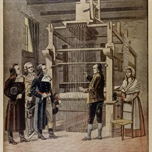 Joseph Marie Jacquard, showing his loom to Lazare Carnot, Lyon, France, 1801 (1901)