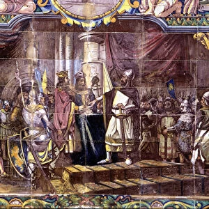 Jura de Santa Gadea Alfonso VI (1040-1109), king of Castile, swears before El Cid Campeador