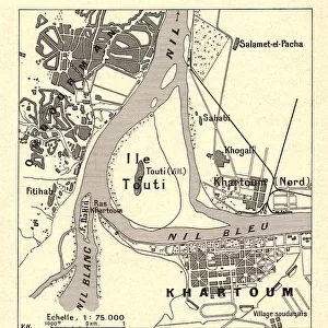 Khartoum et Omdourman (Le confluent des deux Nils); Le Nord-Est Africain, 1914. Creator: Unknown