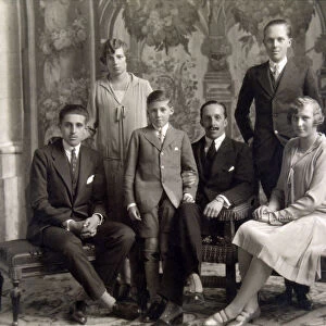 King Alfonso XIII of Spain (1886-1941) with his sons, Don Jaime, Dona Beatriz, Don Gonzalo