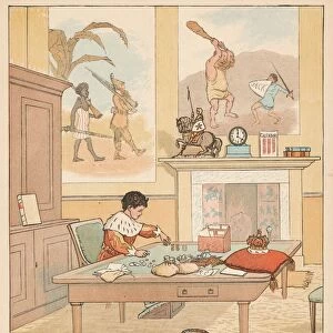 The King was in his counting-house, Counting out his Money, 1880. Creator: Randolph Caldecott