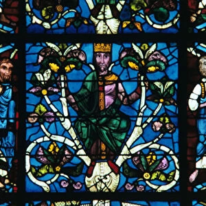 King David, stained glass, Chartres Cathedral, France, 1145-1155